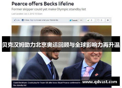 贝克汉姆助力北京奥运回顾与全球影响力再升温